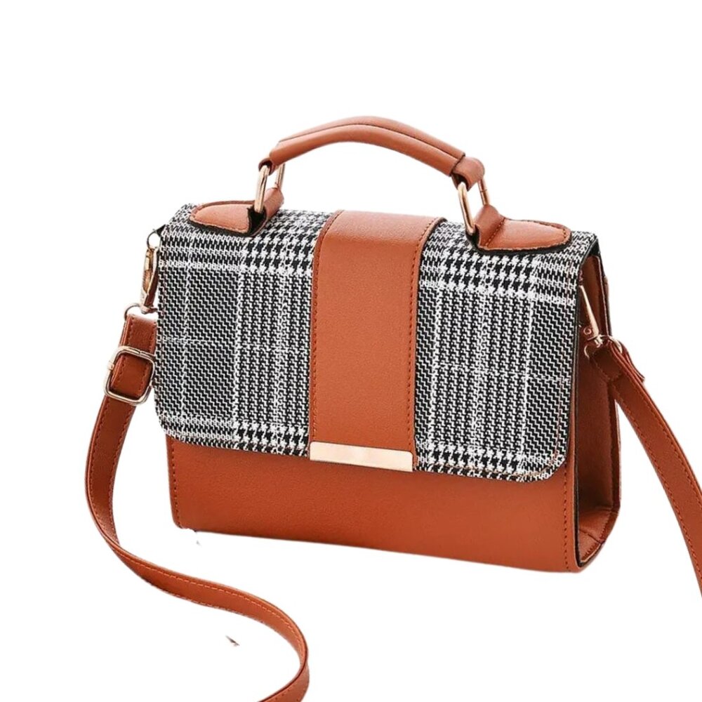 Harmony Houndstooth Crossbody Bag